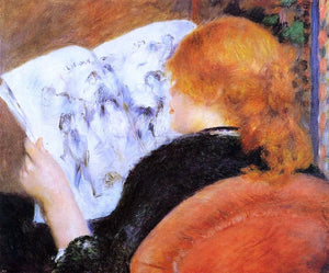  Pierre Auguste Renoir Young Woman Reading an Illustrated Journal - Art Print