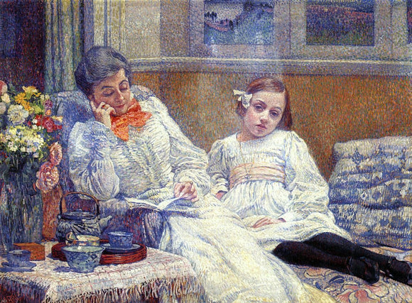  Theo Van Rysselberghe Madame Theo van Rysselberghe and Her Daughter - Art Print