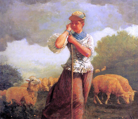  Winslow Homer The Shepherdess (also known as The Shepherdess of Houghton Farm) - Art Print