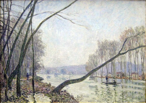  Alfred Sisley The Banks of the Seine in Autumn - Art Print