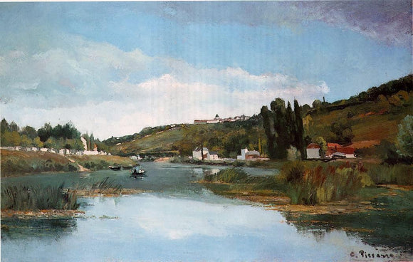  Camille Pissarro The Banks of the Marne at Chennevieres - Art Print