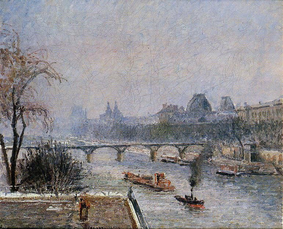  Camille Pissarro The Louvre - Morning, Snow Effect - Art Print