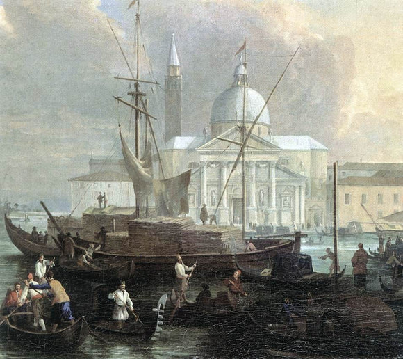  Luca Carlevaris The Sea Custom House with San Giorgio Maggiore (detail) - Art Print