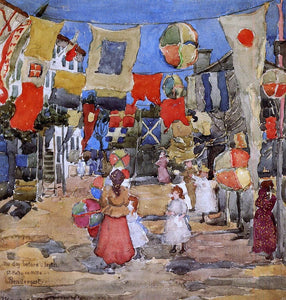  Maurice Prendergast Fiesta - Venice - S. Pietro in Volta (also known as The Day Before the Fiesta, St. Pietro in Volte) - Art Print