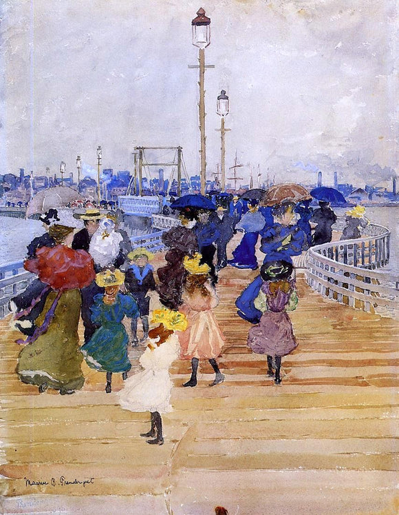  Maurice Prendergast South Boston Pier (also known as Atlantic City Pier) - Art Print