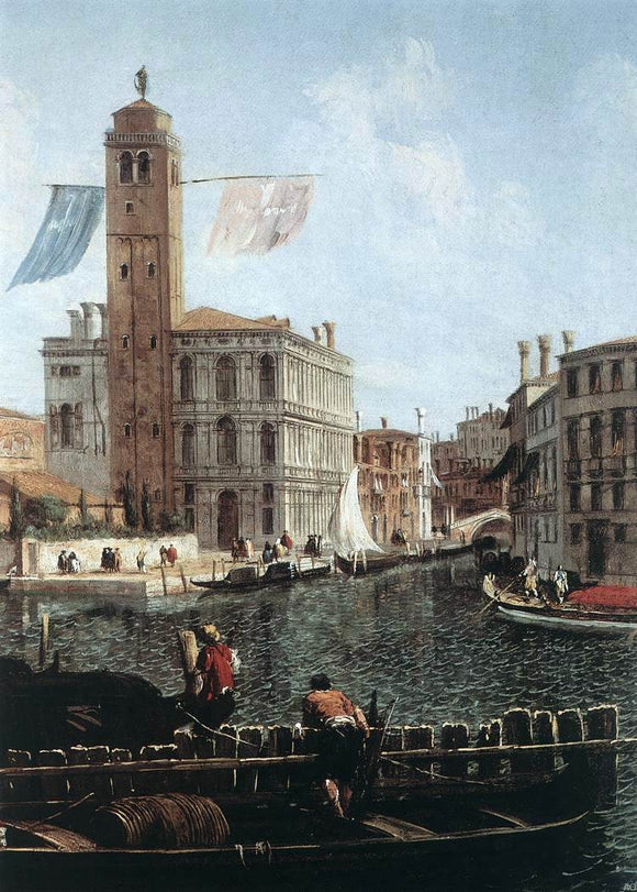  Michele Marieschi The Grand Canal with the Fishmarket (detail) - Art Print