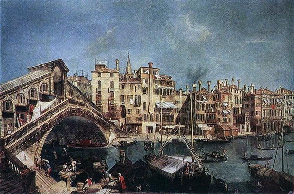  Michele Marieschi The Rialto Bridge from the Riva del Vin - Art Print