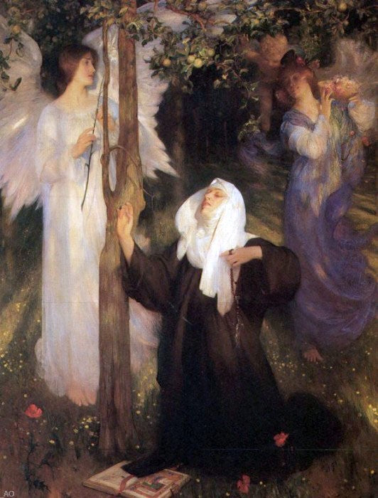  Arthur Hacker The Cloister or the World? - Art Print