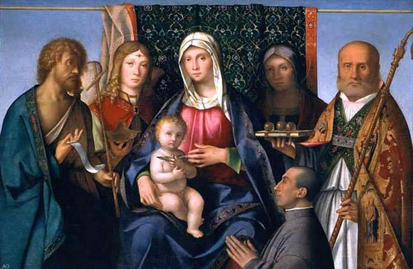  Boccaccio Boccaccino Virgin and Child with Saints and a Donor - Art Print