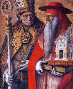 Carlo Crivelli St Jerome and St Augustine (detail) - Art Print