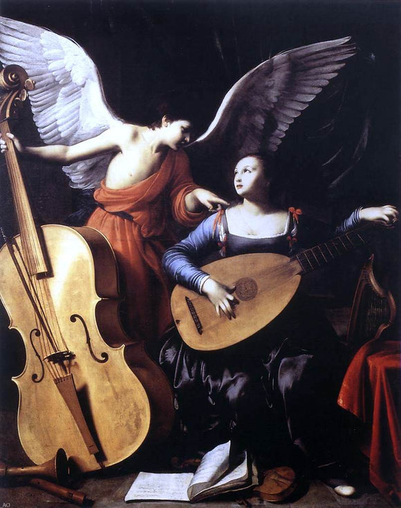  Carlo Saraceni Saint Cecilia and the Angel - Art Print