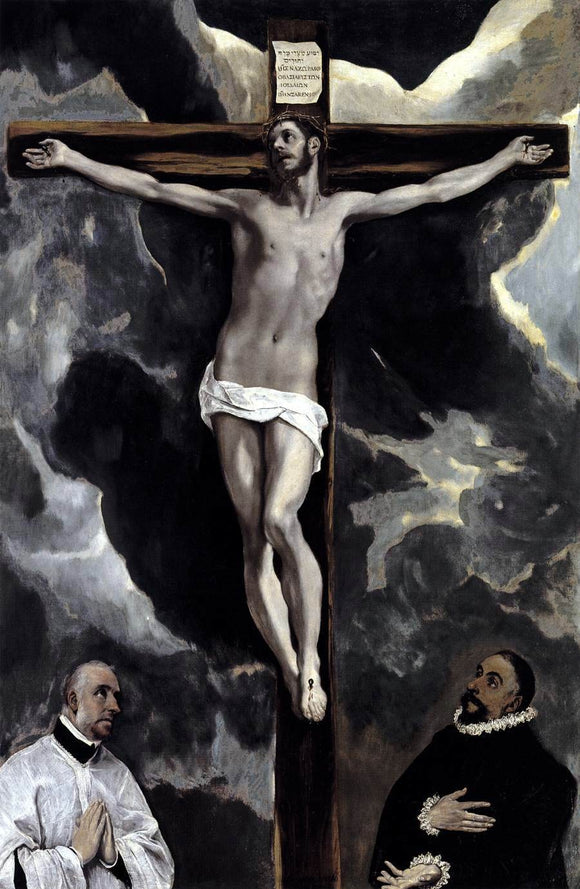  El Greco Christ on the Cross Adored by Two Donors - Art Print