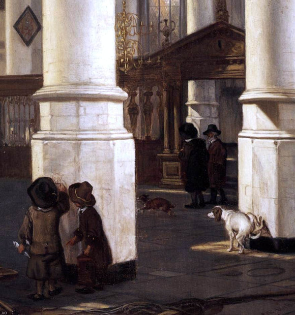  Emanuel De Witte Interior of the Oude Kerk, Delft (detail) - Art Print