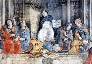  Filippino Lippi Triumph of St Thomas Aquinas over the Heretics (detail) - Art Print