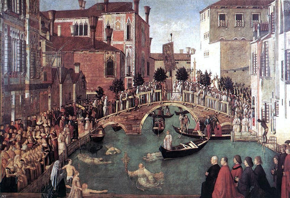  Gentile Bellini Miracle of the Cross at the Bridge of San Lorenzo - Art Print