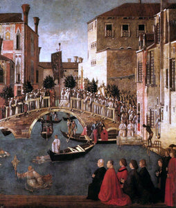  Gentile Bellini Miracle of the Cross at the Bridge of San Lorenzo (detail) - Art Print