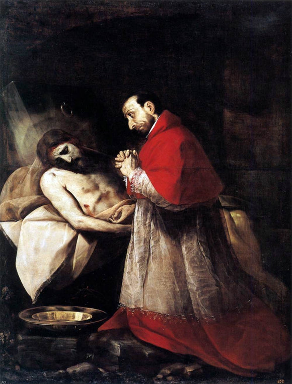  Giovanni Battista Crespi St Carlo Borromeo Adoring Christ - Art Print