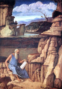  Giovanni Bellini St Jerome Reading in the Countryside - Art Print