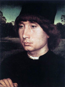  Hans Memling Portrait of a Young Man Before a Landscape - Art Print