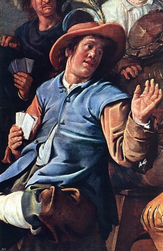  Jan Miense Molenaer The Denying of Peter (detail) - Art Print