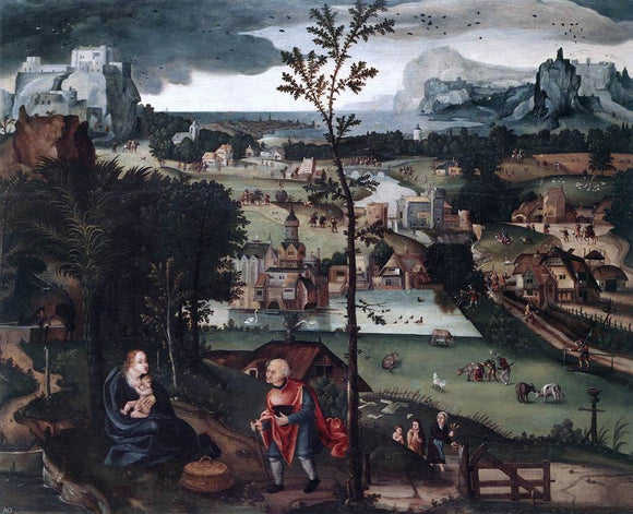  Joachim Patenier Landscape with the Rest on the Flight - Art Print