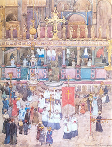  Maurice Prendergast Easter Procession, St. Mark's - Art Print