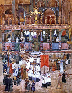  Maurice Prendergast Easter Procession, St. Mark's - Art Print