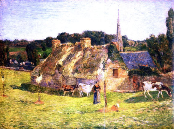  Paul Gauguin Lollichon Field and Pont-Aven Church - Art Print