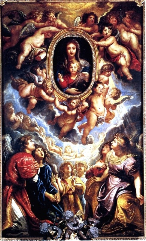  Peter Paul Rubens Virgin And Child Adored By Angels - Art Print