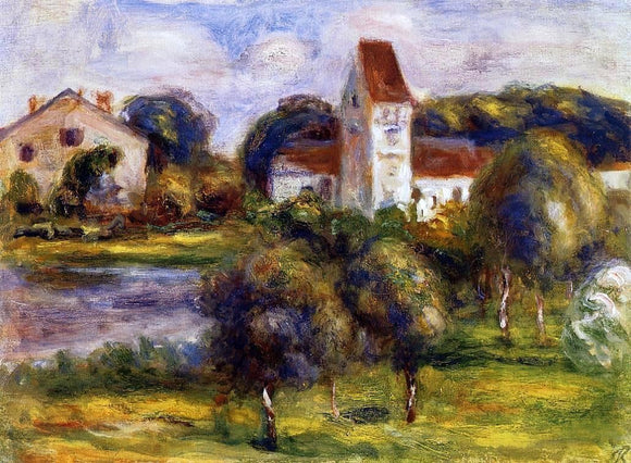  Pierre Auguste Renoir Breton Landscape - Church and Orchard - Art Print