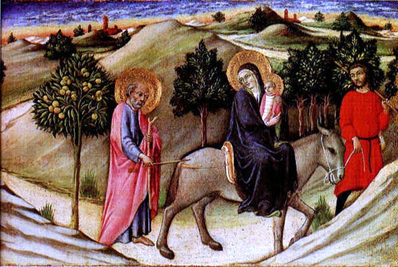  Sano Di Pietro Flight to Egypt - Predella Panel - Art Print