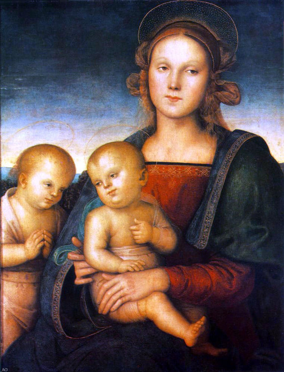  Pietro Perugino Madonna with Child and Little St John - Art Print