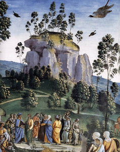  Pietro Perugino Moses's Journey into Egypt and the Circumcision of His Son Eliezer (detail) - Art Print