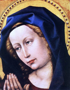  Robert Campin Blessing Christ and Praying Virgin (detail) - Art Print