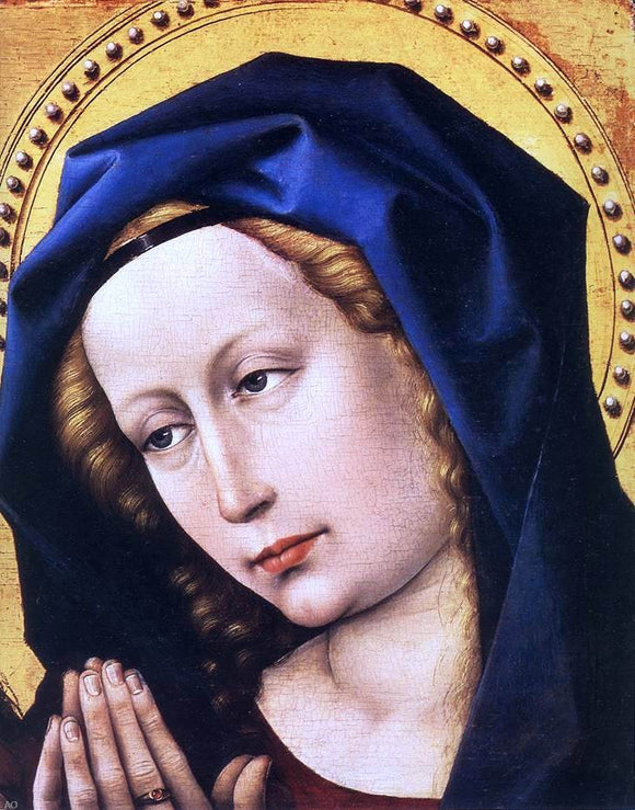  Robert Campin Blessing Christ and Praying Virgin (detail) - Art Print