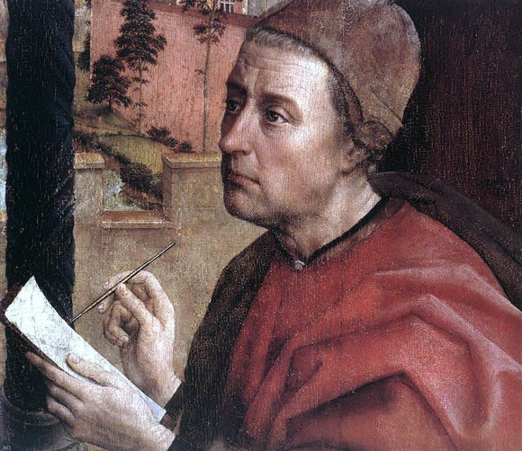  Rogier Van der Weyden St Luke Drawing a Portrait of the Madonna (detail: 1) - Art Print