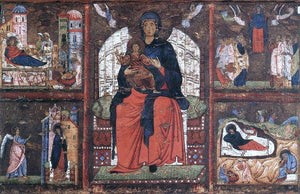  Unknown (4) Masters Virgin and Child Enthroned with Scenes from the Life of the Virgin - Art Print