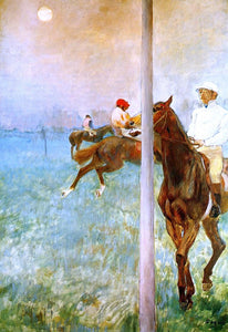  Edgar Degas Jockeys Before the Start with Flagpoll - Art Print