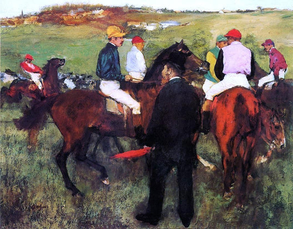  Edgar Degas Racehorses at Longchamp - Art Print