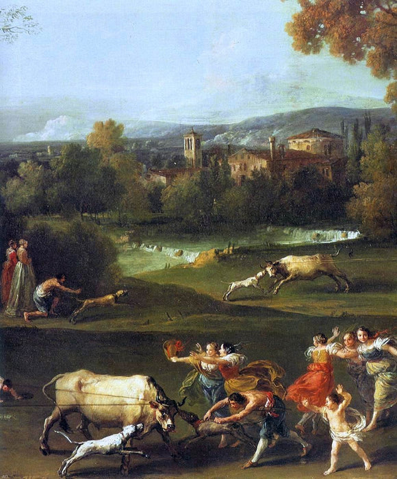  Francesco Zuccarelli Bull-Hunting (detail) - Art Print