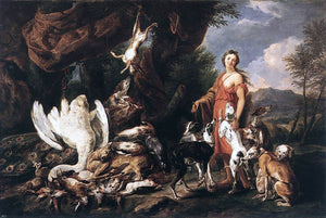  Jan Fyt Diana with Her Hunting Dogs Beside Kill - Art Print