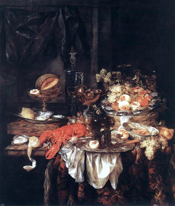  Abraham Van Beyeren Banquet Still-Life with a Mouse - Art Print