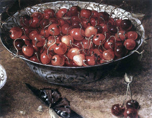  Osias Beert Still-Life with Cherries and Strawberries in China Bowls (detail) - Art Print