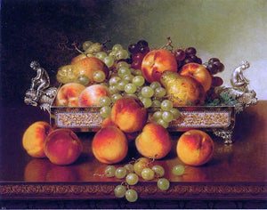  Robert Spear Dunning Still Life with Peaches and a Silver Dish - Art Print