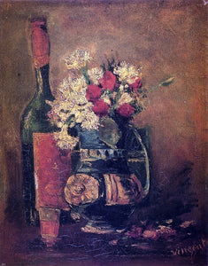  Vincent Van Gogh Vase with Carnations and Bottle - Art Print