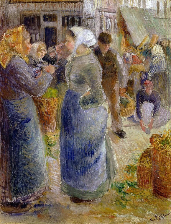  Camille Pissarro The Market - Art Print