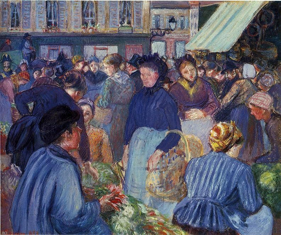  Camille Pissarro The Market at Gisors - Art Print