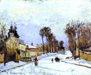  Camille Pissarro The Road to Versailles at Louveciennes (also known as The Effect of Snow) - Art Print