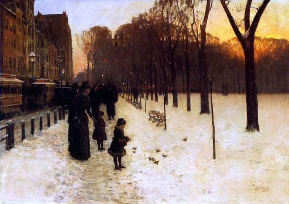  Frederick Childe Hassam Boston Common at Twilight - Art Print