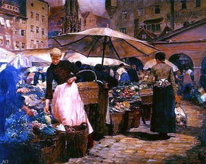  Louis Comfort Tiffany Market Day at Nuremberg - Art Print